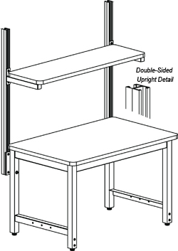 UPRIGHTS WITH MOUNTING PLATES, 60"H, DOUBLE-SIDED, PAIR